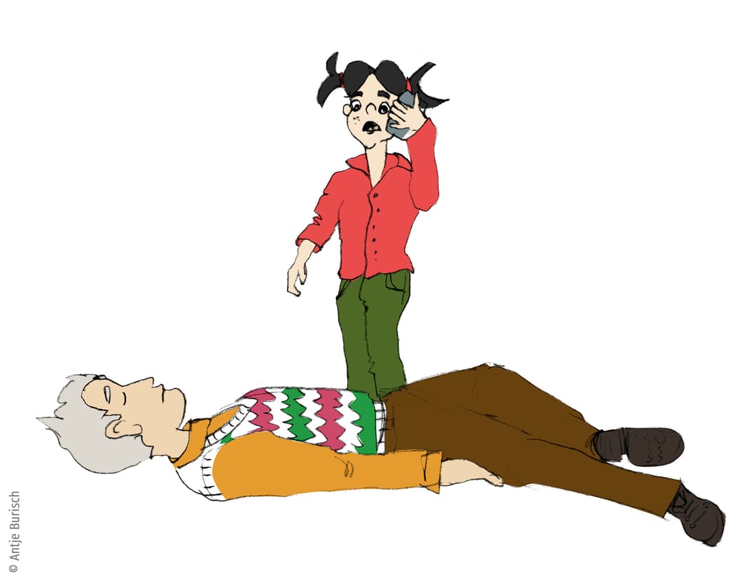 Kind ruft den Notruf